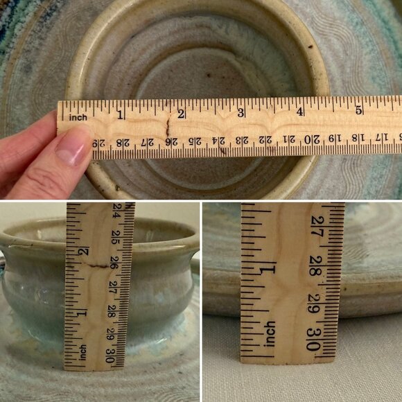 Melinda Ward VA 2001 Handmade Pottery 10in Chip and Dip Platter Glazed Stoneware - Picture 6 of 12